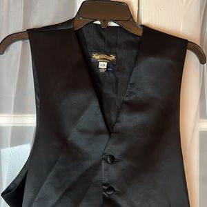 Dion Silk Formalwear Vest Men’s Size Large 5 Buttons Front Black